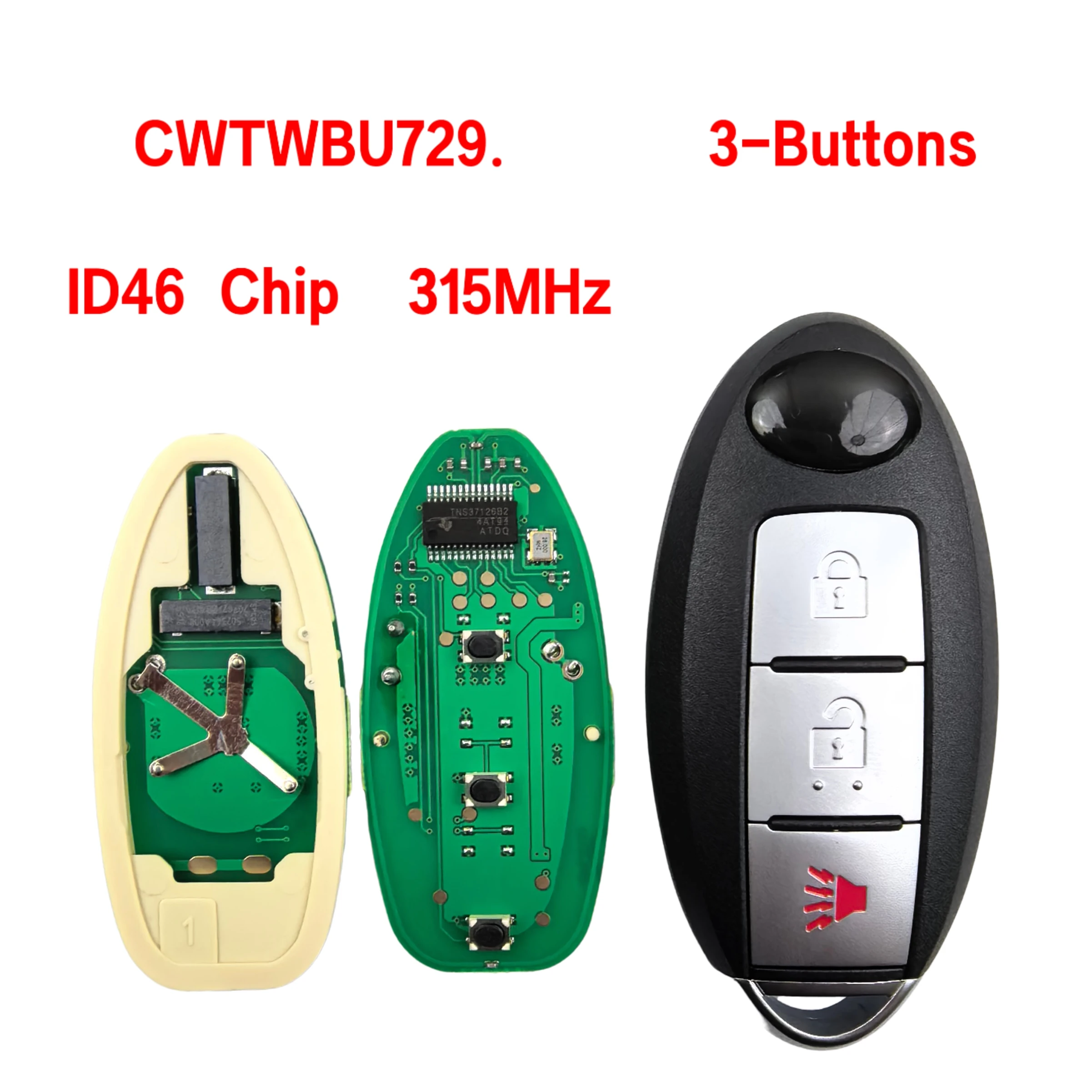 Jingxin 3/4-Tasten 315MHZ 46-Chip für Nissan Sentra 2007-2012 Fernbedienungs-Smartkey FOB 285E3-EW82D CWTWBU735/U618 CWTWBU729 Autoschlüssel – Detail 5
