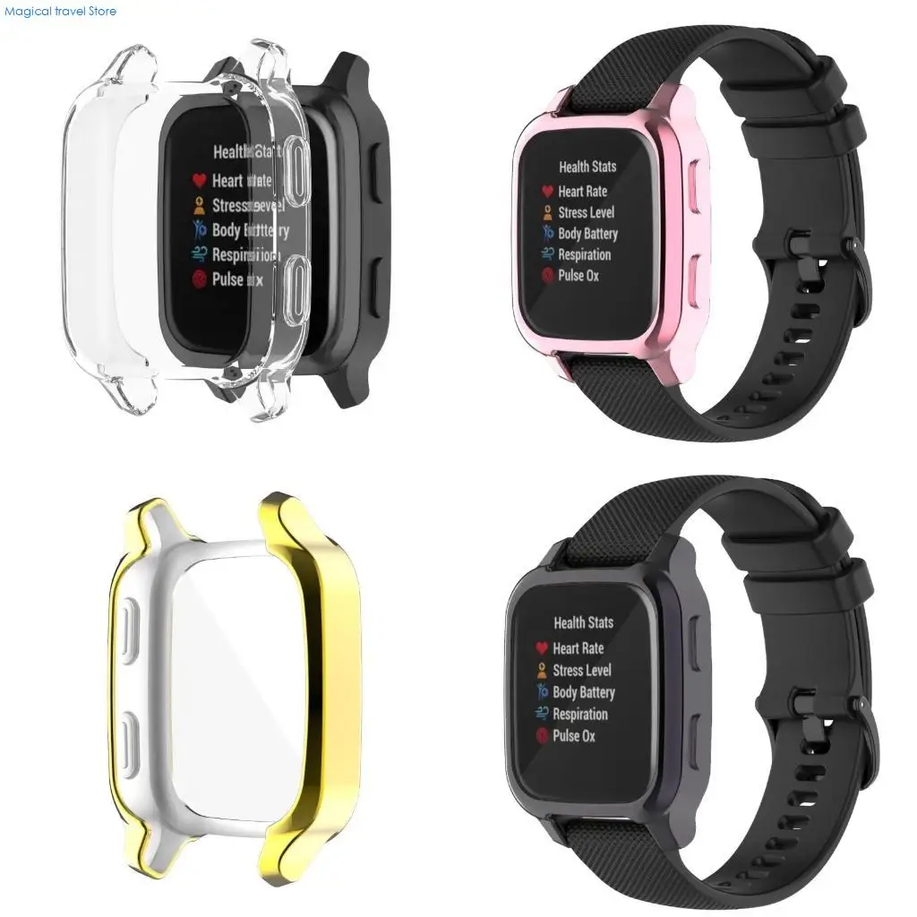 N2UB Watch Cover Screen Protector Bumper Housing Skin for Venu SQ music/SQ2 music/SQ2