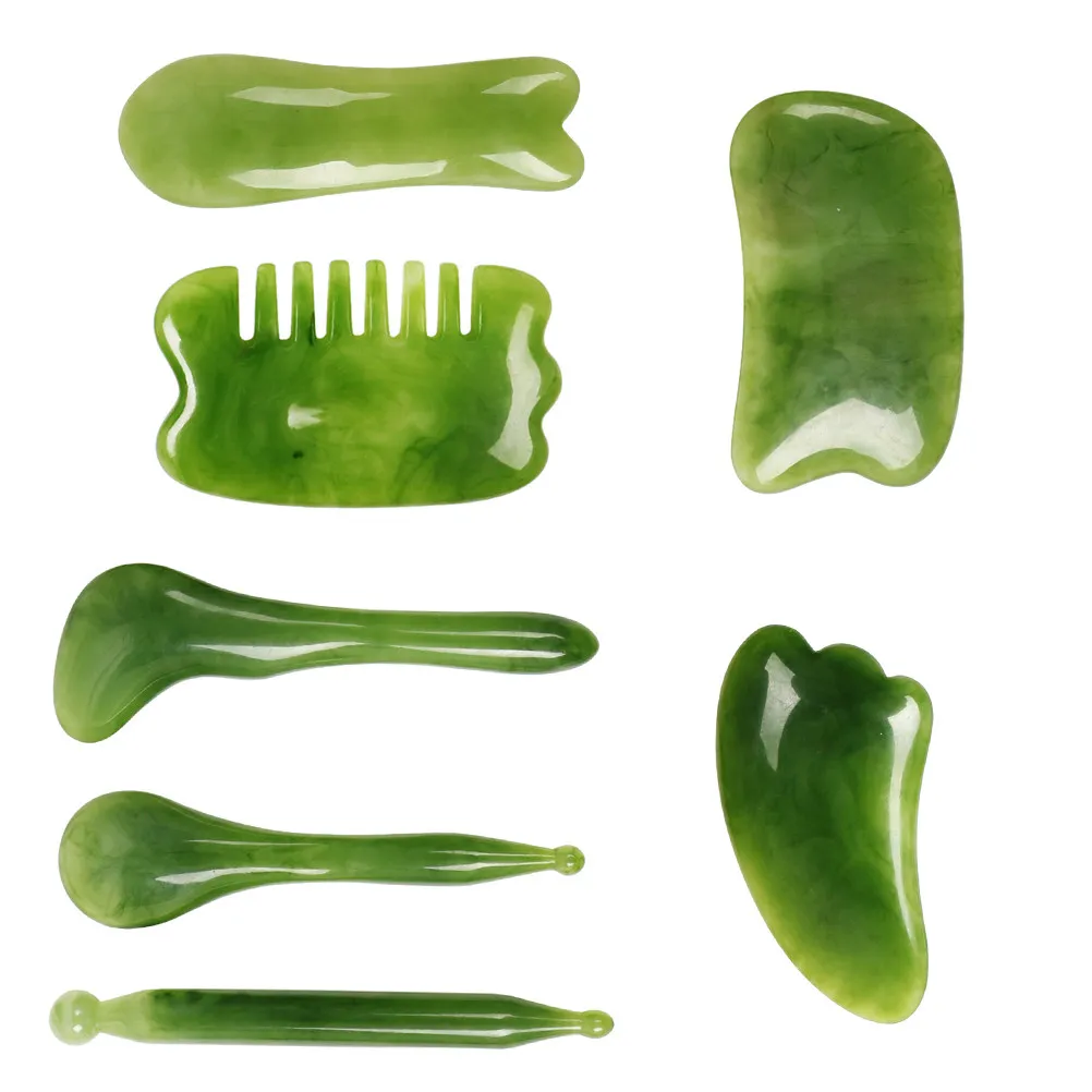 

Набор из 7 массажных скребков из натуральной смолы и пчелиного воска для лица, шеи, плеч, тела, для снятия боли и стресса