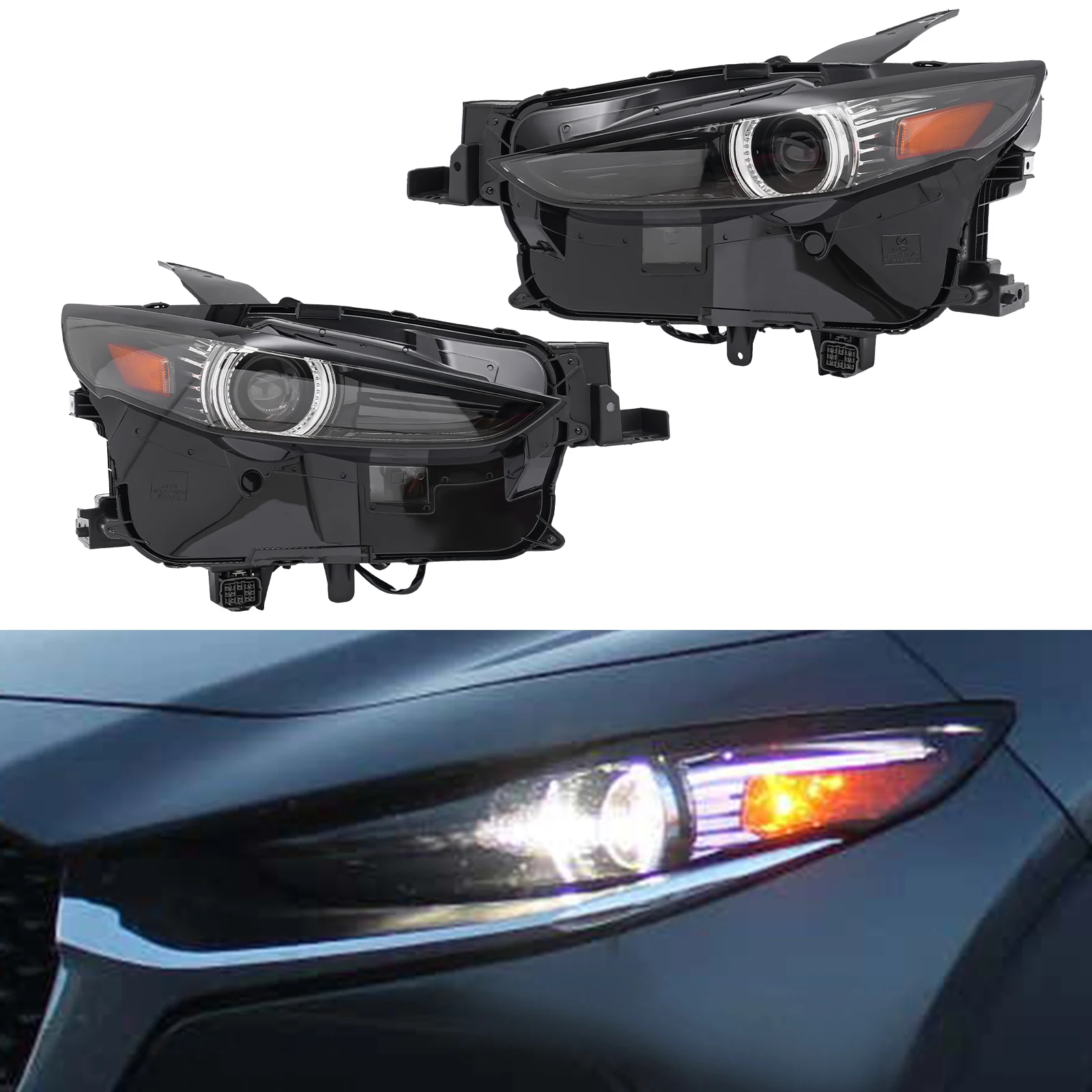 

Левая и правая светодиодная фара NON-AFS, фара для Mazda CX-30 2.5S/Select/Preferred/Carbon Edition 2020-2024 гг.