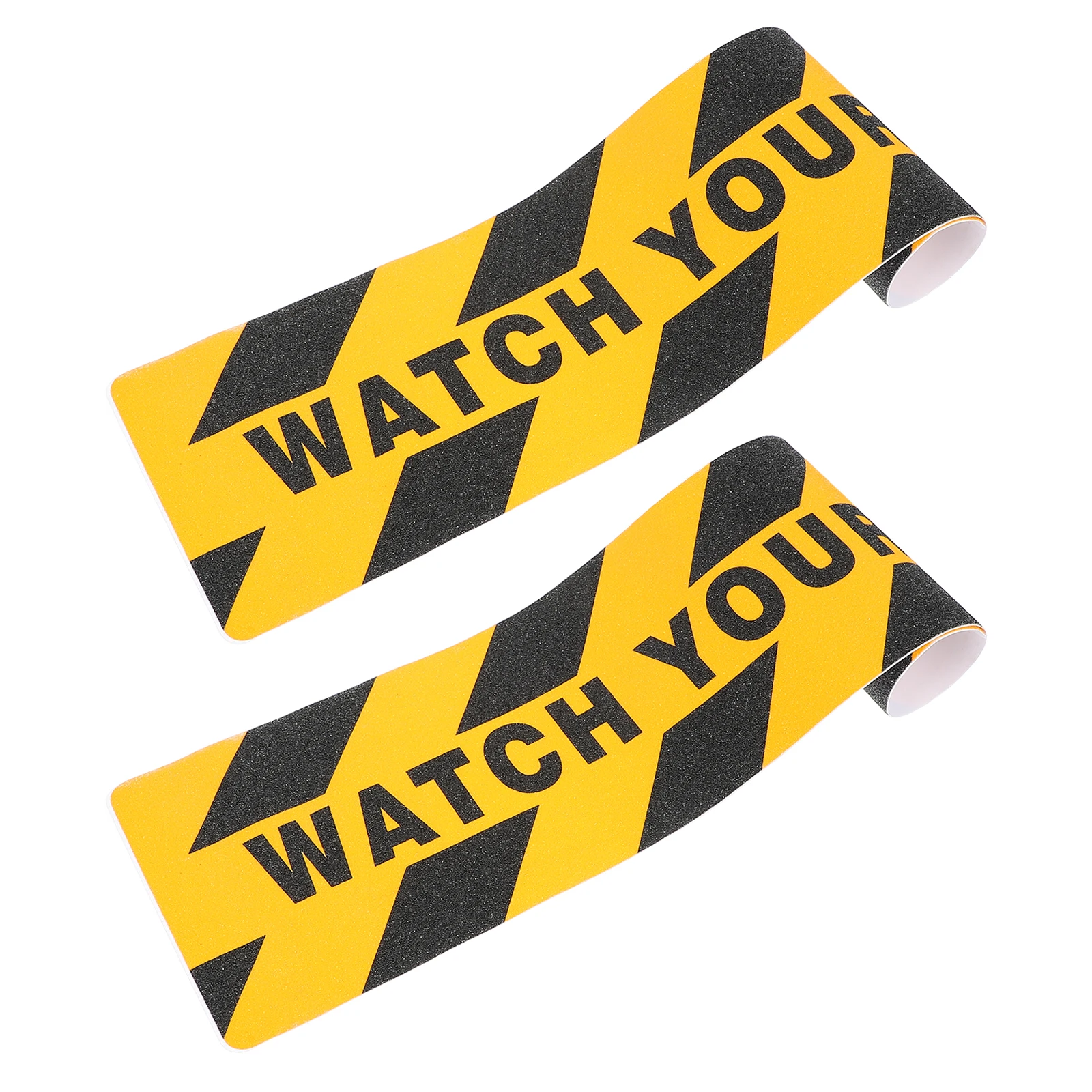 

2pcs Anti-slip Tapes Floor Decal Adhesive Stickers Watch Your Step Sign PEVA Material Non-slip Sticker