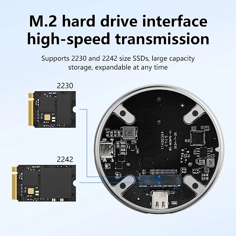 Blueendless magnetische M.2 NVMe SSD-behuizing met PD-opladen 10Gbps Type C 3.2 naar NVMe PCI-E SSD-behuizing voor Iphone ProRes MacBook