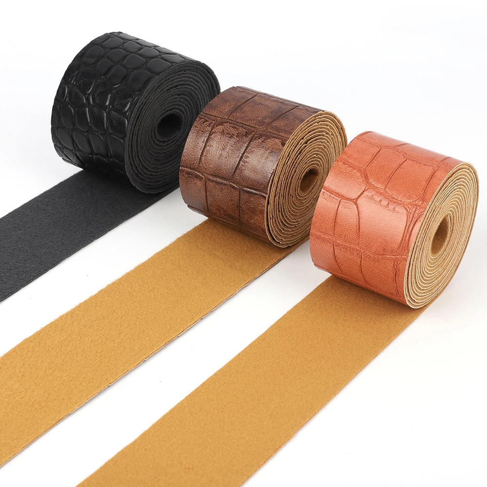 DIY Leather Crafts Straps Crocodile Pattern PU Leather Strips Crafts Accessories Belt Handle Crafts Making (2 Meters/Pieces)