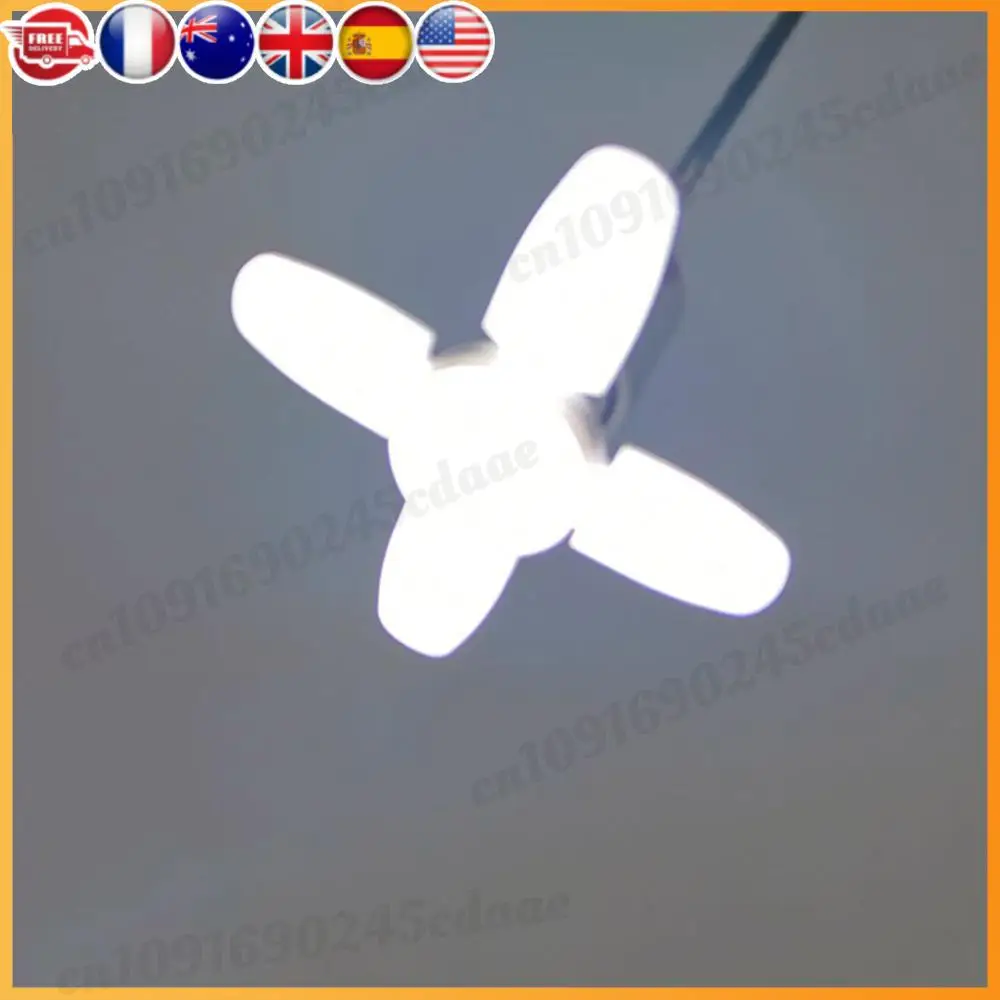 

E27 светодиодный деформируемый гаражный светильник, потолочный светильник, складной лопасти вентилятора, регулируемый угол освещения домашнего гаража, деформируемый светодиодный светильник