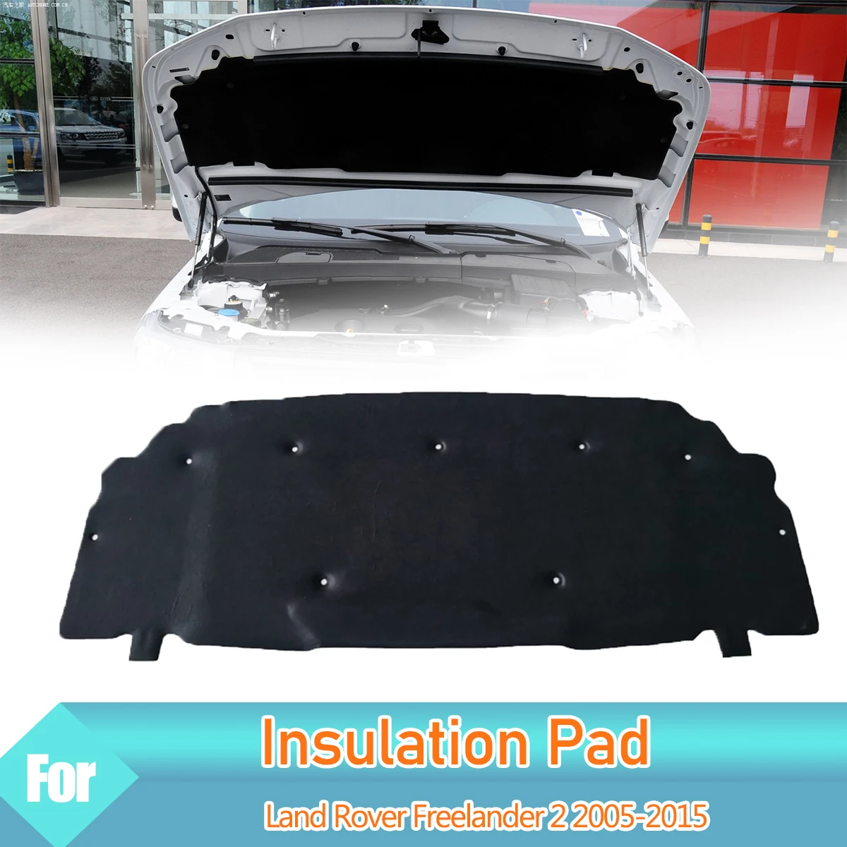 Front Engine Hood Insulation Pad Sound Heat Cotton Soundproof Mat Cover Foam Fireproof for Land Rover Freelander 2 2005-2015