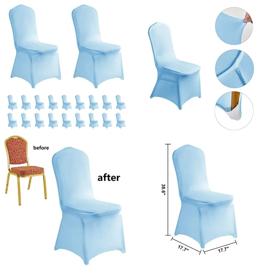 

Spandex Chair Cover Stretch Slipcovers for Wedding Party, Dining Banquet Chair Decoration Covers,20