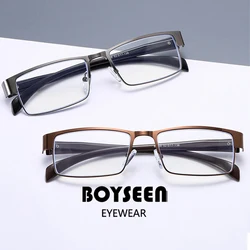 BOYSEEN BOYSEEN Men's and Women's TR90 Reading Glasses Non spherical Lens Retro Business Farsightedness Prescription Glasses