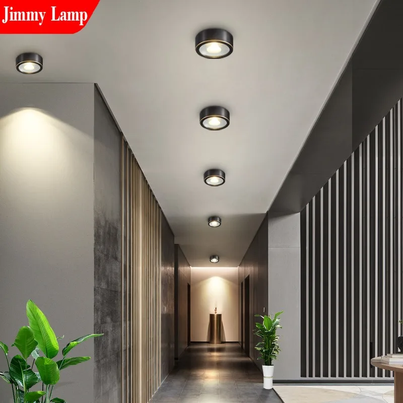 

Modern Simple Circular Tube Light Corridor Living Room Ceiling Light Copper Ceiling Spotlight Indoor LED Lighting Decoration