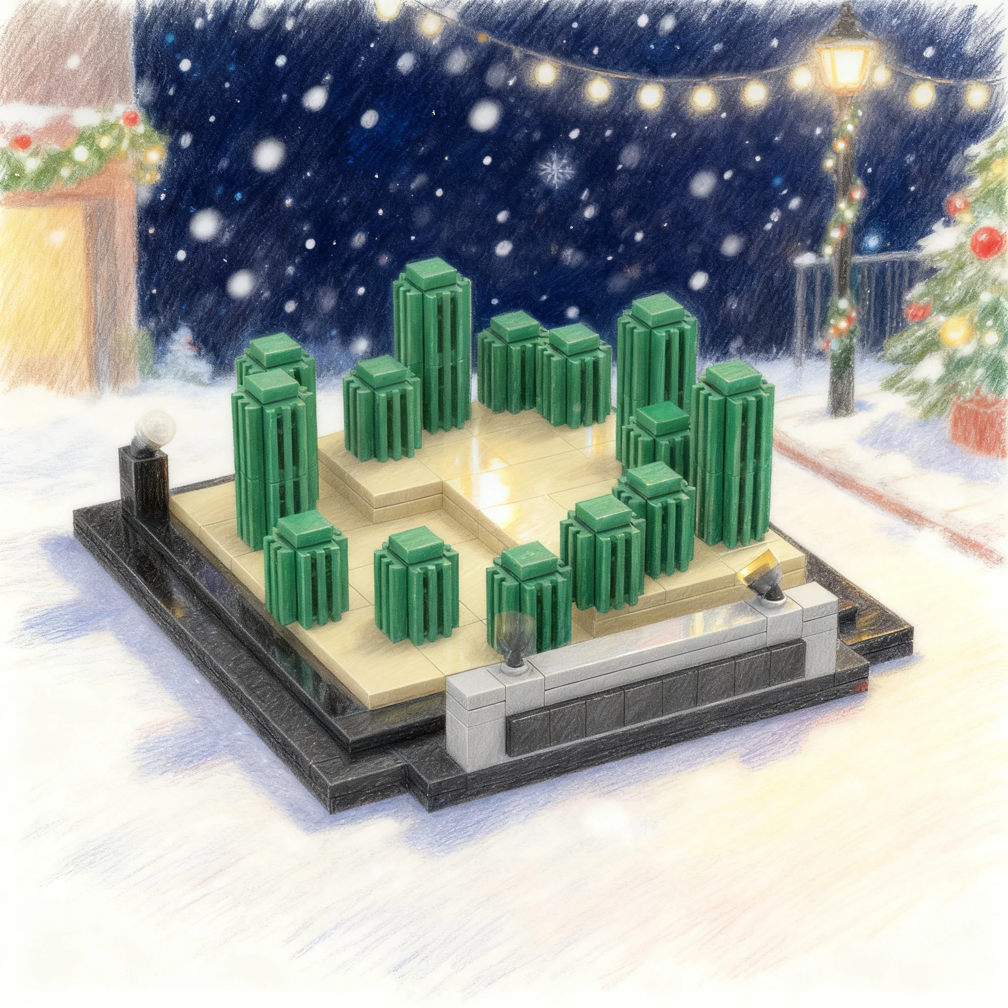 279pcs MOC Third Life SMP The Cactus Ring Model Building Blocks Christmas Gift Construction Toy Assemble Collection Education