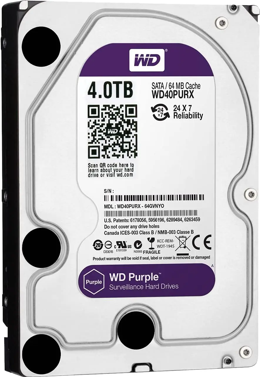 Western Digital WD Purple HDD 1TB 2TB 3TB 4TB SATA 6.0Gb/s 3.5