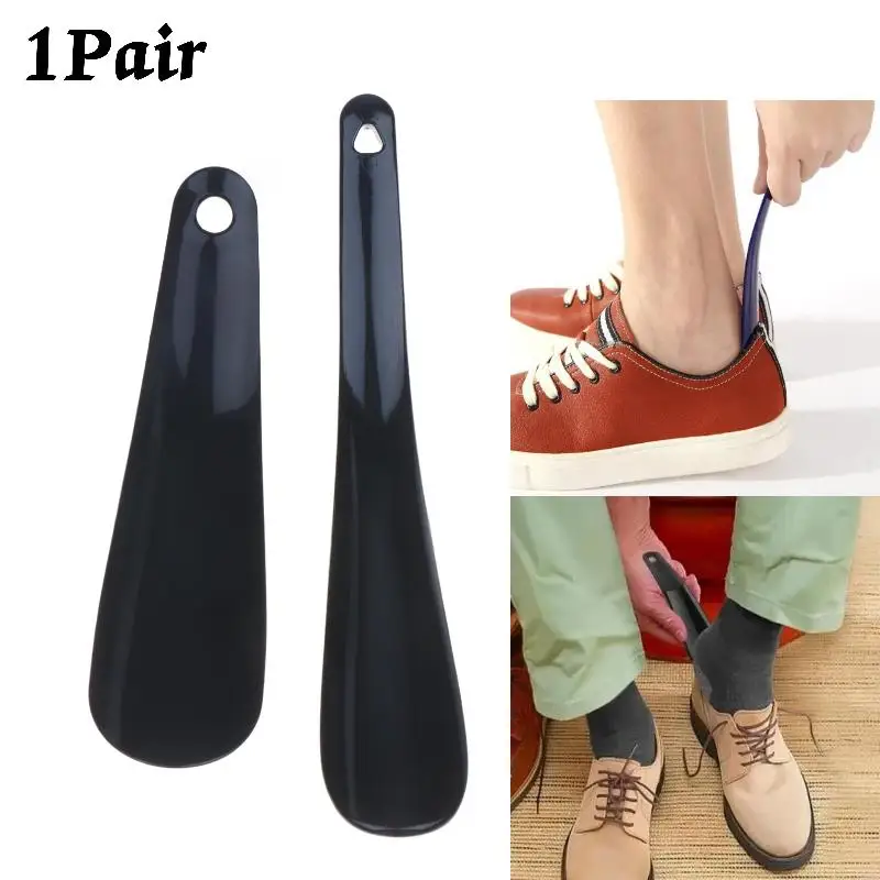 Smooth Plastic Shoe Horn 1 Pair Portable Shoe Lifter with Hanging Hole Non-Scratch for Men Women Daily Use