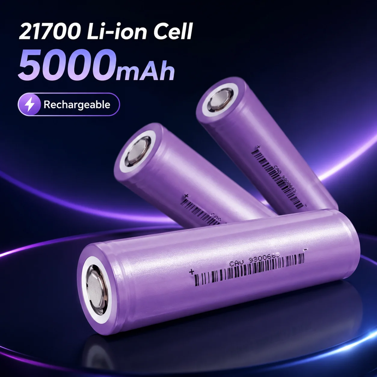 21700 5000mAh 3C Rechargeable Lithium Battery, 3.6V High Capacity Cell for Electric Vehicle & Portable Power Bank