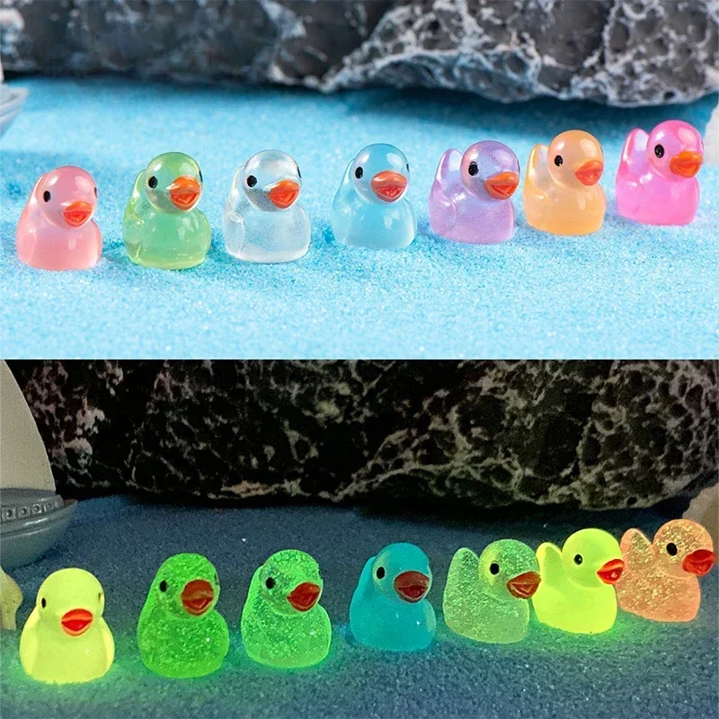 

5-20pcs Luminous Micro Landscape Duck Ornaments Handcrafts Small Cute Mini Resin Yellow Duck DIY Resin Dollhouse Decoration