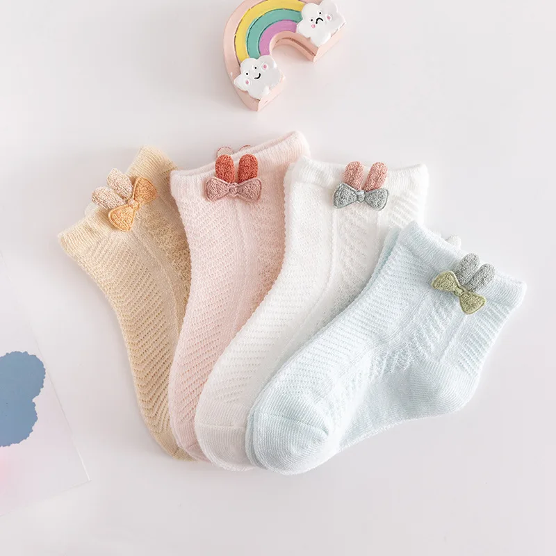 

Lawadka 4Pairs Newborn Baby Socks For Girls Boys Summer Thin Mesh Infant Boy Girl Children's Sock Cotton Toddler Socks For Kids