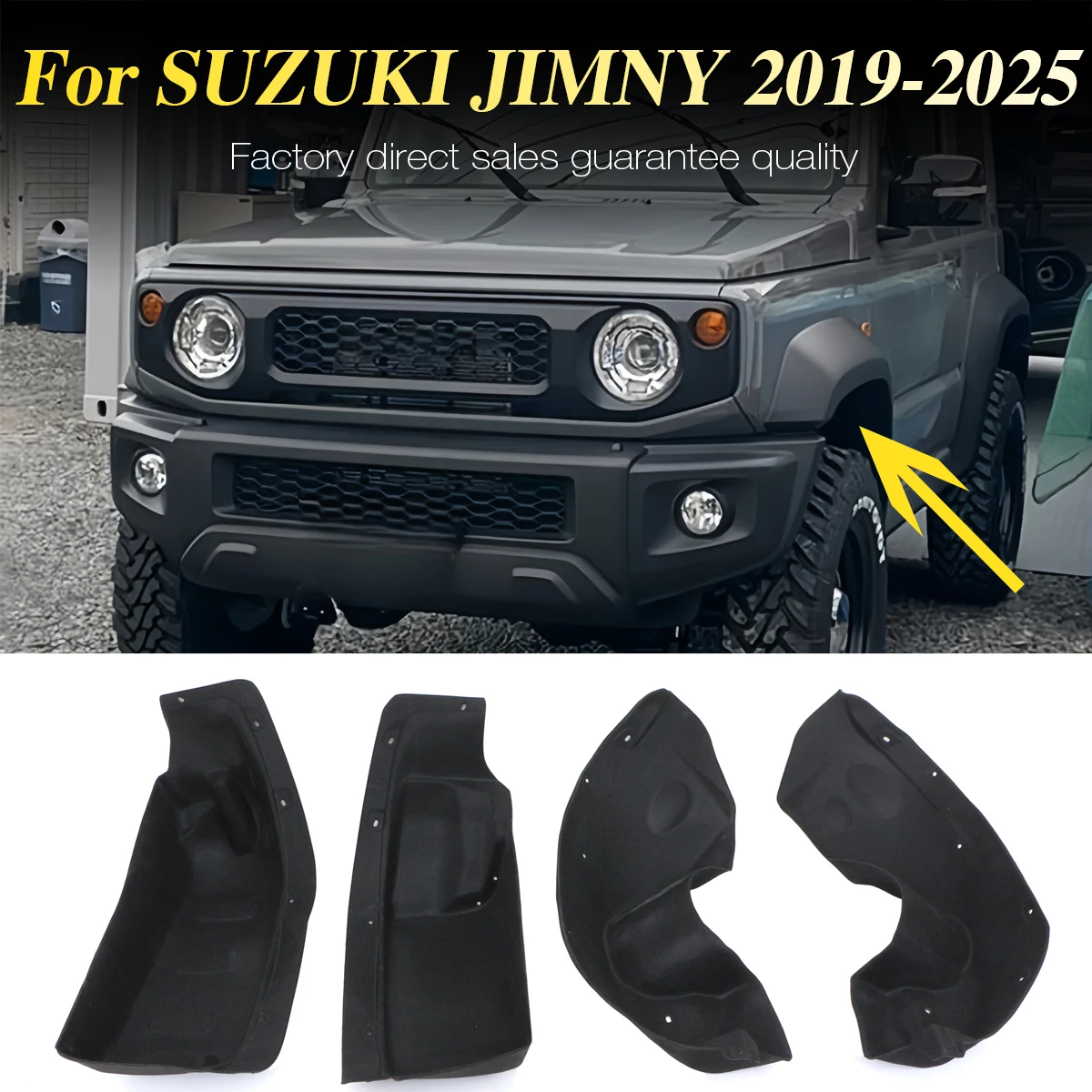 

Молдинг арки переднего колеса, расклешенное крыло, подходит для подкрытия SUZUKI JIMNY 2019-2025 гг.