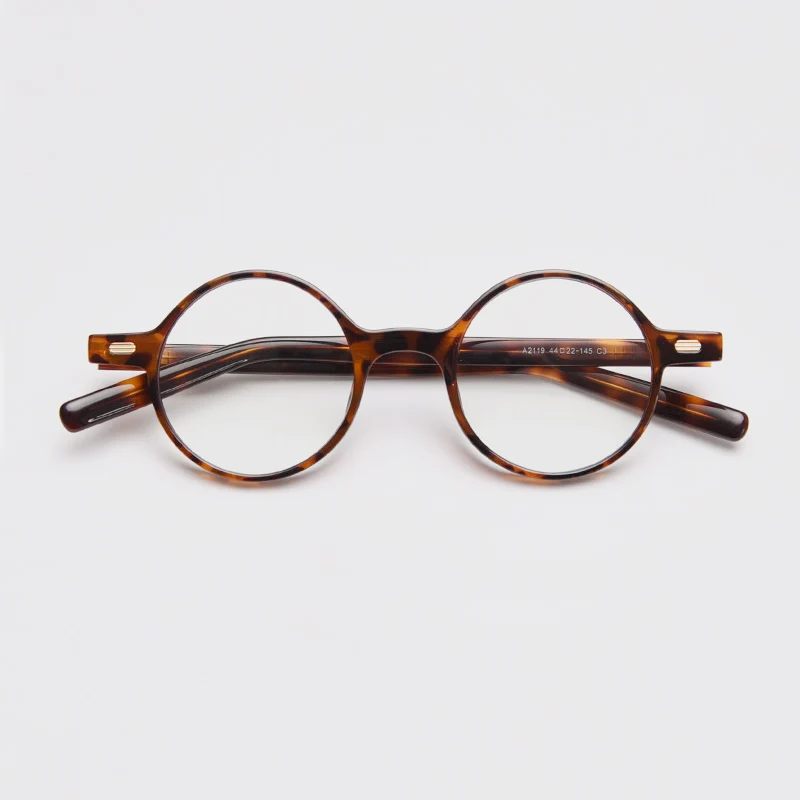 

Retro transparent circular acetate myopia prescription eyeglass frame suitable for men and women's anti blue light reading glass