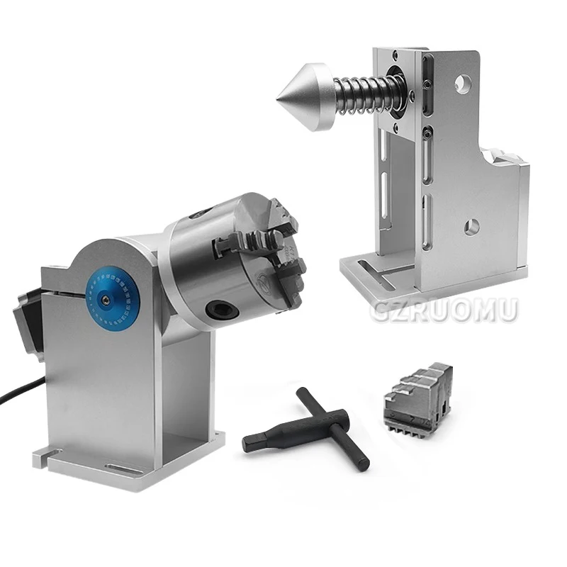 D80 Rotary Axis Upgradeable Movable Platform Kit for Laser Marking Use Specially 600/900MM Length With Adjustable Tailstock