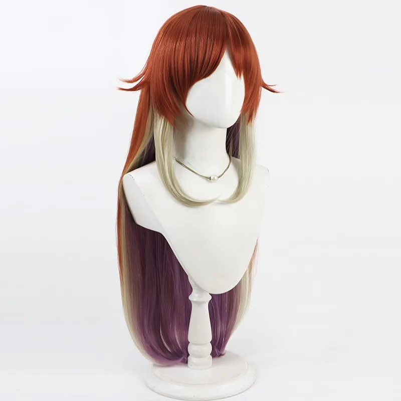 Gioco Aketa Mikoto Parrucca Cosplay Capelli lunghi bicolore Parrucca per giochi di ruolo per feste di Halloween + cappuccio gratuito