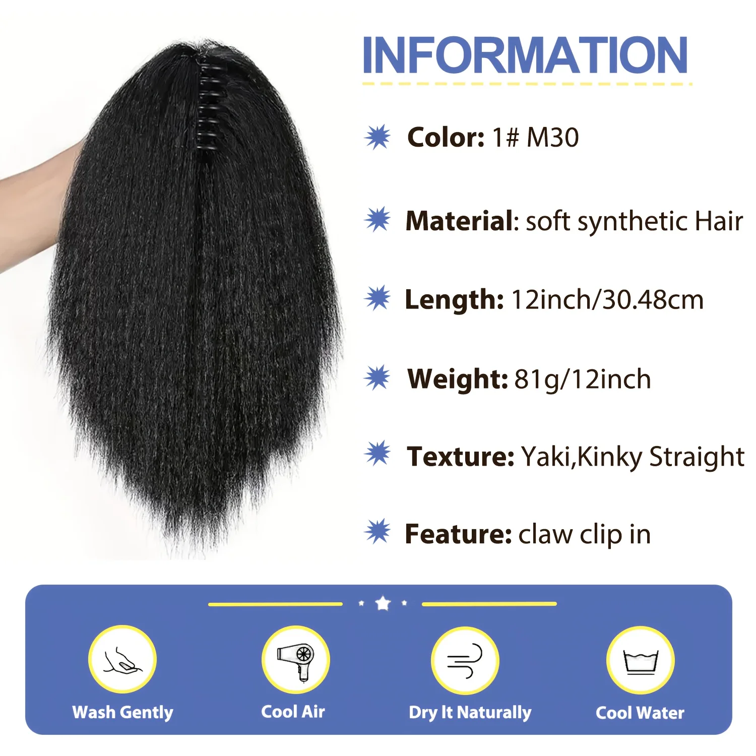 Korte klauw clip in paardenstaart haarextensies Rommelig knotje Haarstuk Natuurlijke zachte synthetische rechte paardenstaart haarstukken voor dames