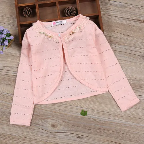 White Girl Cardigan Kids Spring Autumn Long Sleeve Cotton Sweater Girl For 1 2 3 4 6 8 10 11 Years Old Girls Coat 175005