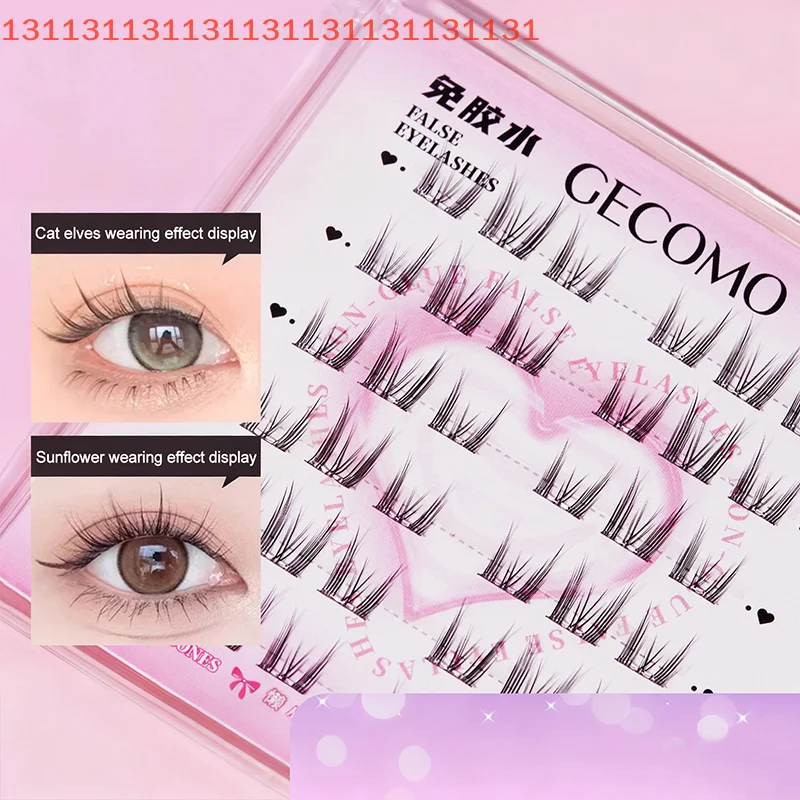 Pestañas postizas autoadhesivas sin pegamento, ojos de Manga gruesos naturales esponjosos con alas, pestañas agrandadas reutilizables, fáciles de aplicar