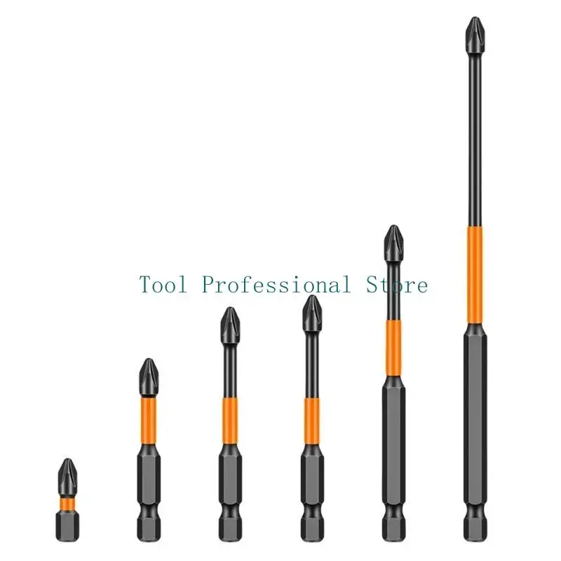 57QF 6Pcs Screwdriver Bit Hexagonal Shank Impact Electric Drill Bit Set Screw Drill Head Power Tools Drill Attachment Part