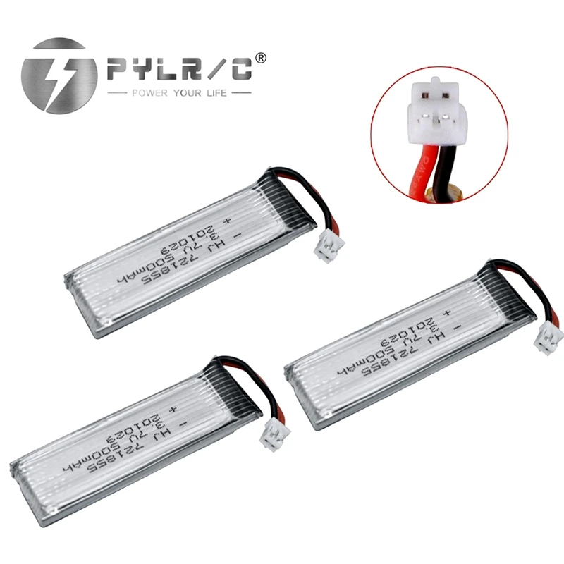 1/2/3/5 szt. 3,7 V 4,2 V 500 mAh akumulator Lipo z wtyczką PH2.0 721855   Do części zamiennej do helikoptera RC Drone 1S akumulator