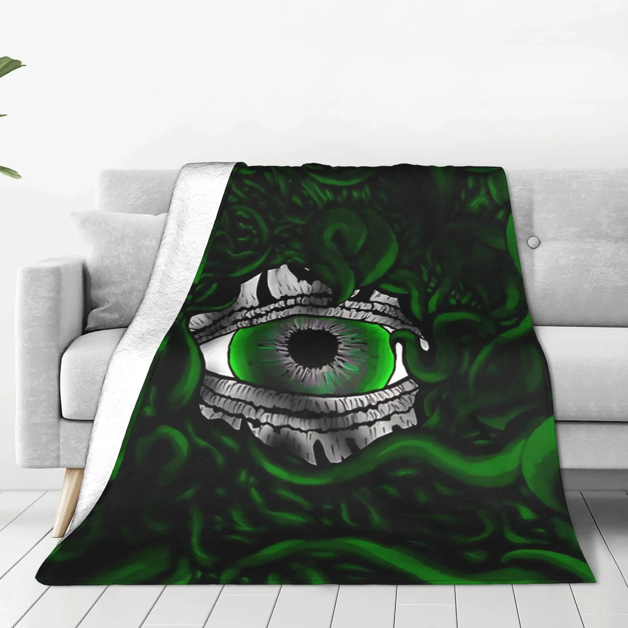 1PC Home Cutecore ancient sea entity Eye Of Cthulhu Blanket Super Cosy Plush Home Living Room Sofa Halloween