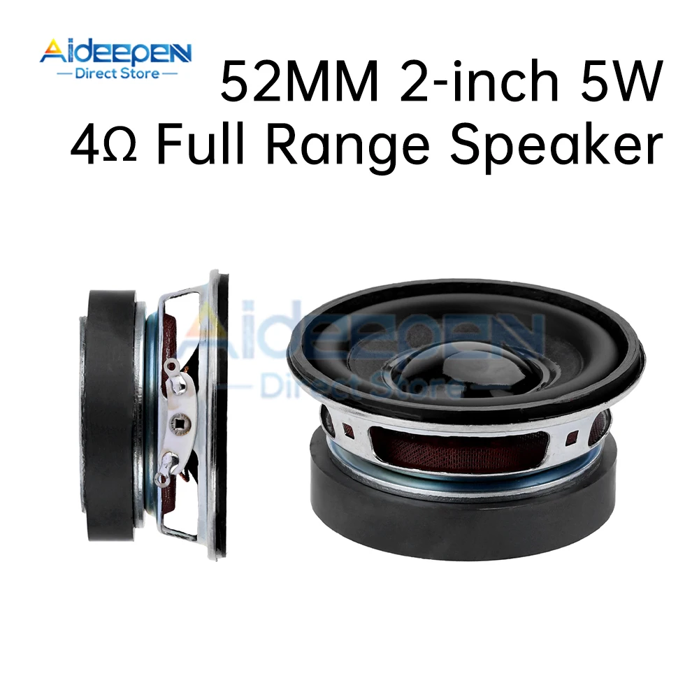 1Pcs 52mm 2 Inch Portable Speakers Driver 4 Ohm 5-6W Full Range Sound Speaker Amplifier Home Theater DIY