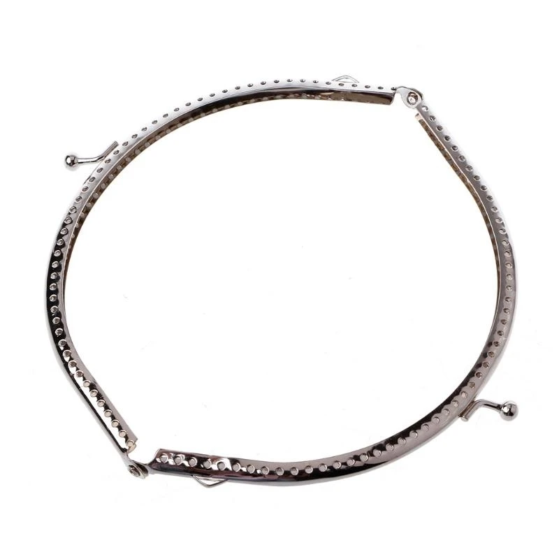 

G5AE 1PC Metal Frame Kiss Clasp Arch DIY Craft For Purse Bag Silver Tone 15cm