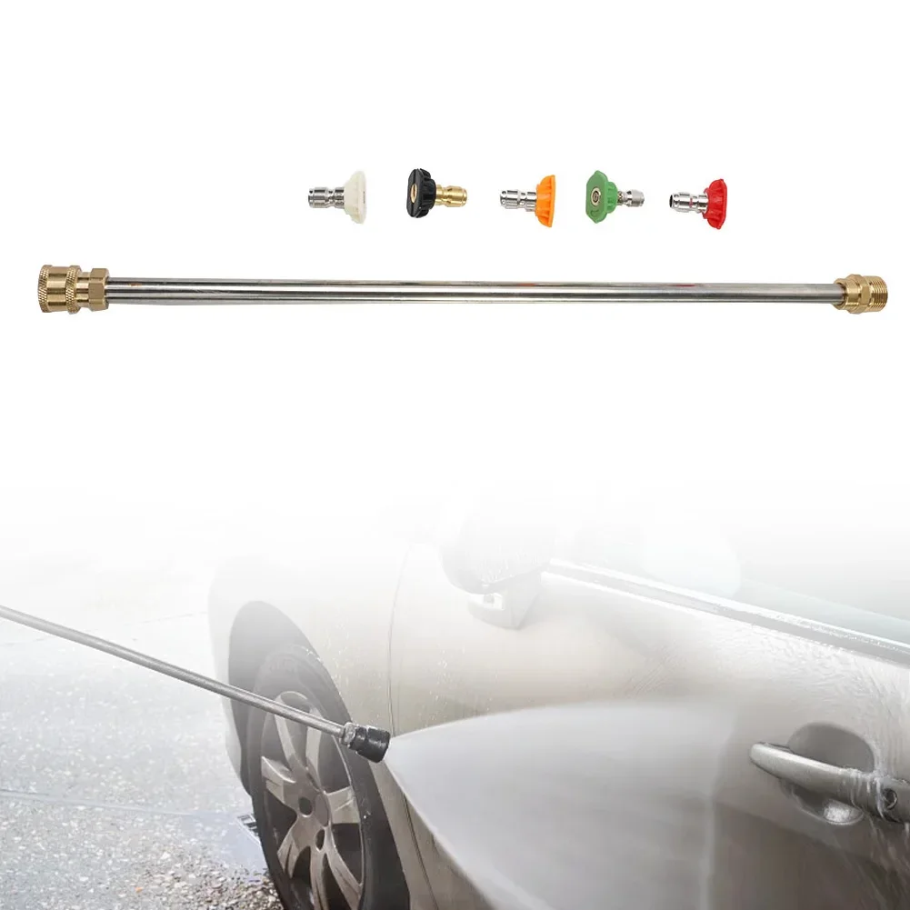 

16'' Wand Lance Water Pressure Washer High Pressure Quick Release Stainless Steel Nozzle Tips