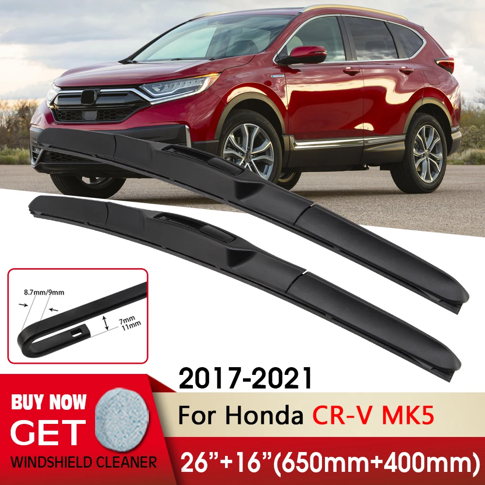 

Car Wiper RHD LHD Front Wiper Blades 26"+16" For Honda CR-V MK5 2017-2021 Fit U Hook Arm Windshield Windscreen Front Window