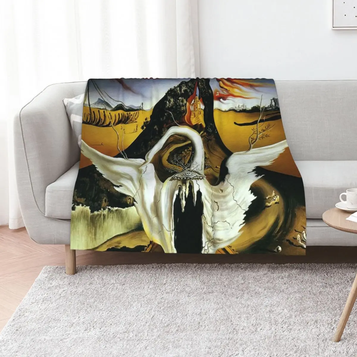 

salvador dali digital painting salvador dali artwork Throw Blanket Beautifuls Sofas Decorative Sofas Blankets