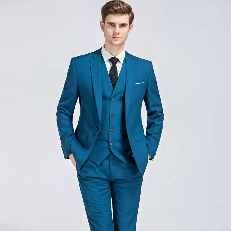 

Men's Slim Fit Tee Piece Suit Wedding omsmen Busin Casual Korean Sle Super Slim Embroidered Pattern Spring Autumn