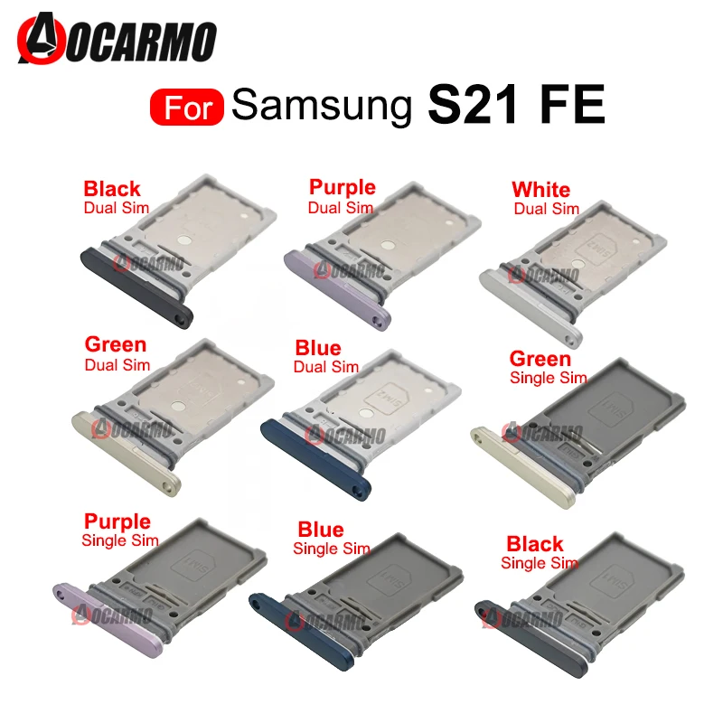 For Samsung Galaxy S21 FE Single Dual SIM Card Sim Tray Card Slot Holder Replacement Parts