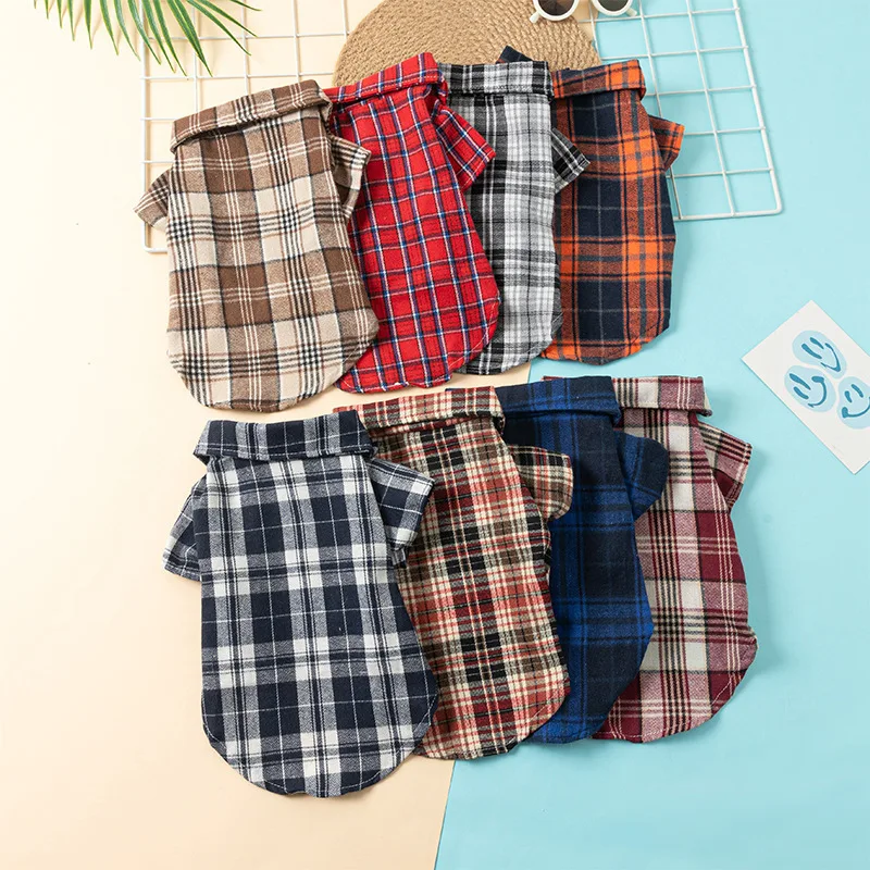 Nueva camisa a cuadros para perros de otoño e invierno, linda y cómoda a cuadros para perros pequeños y grandes, cómoda y transpirable.
