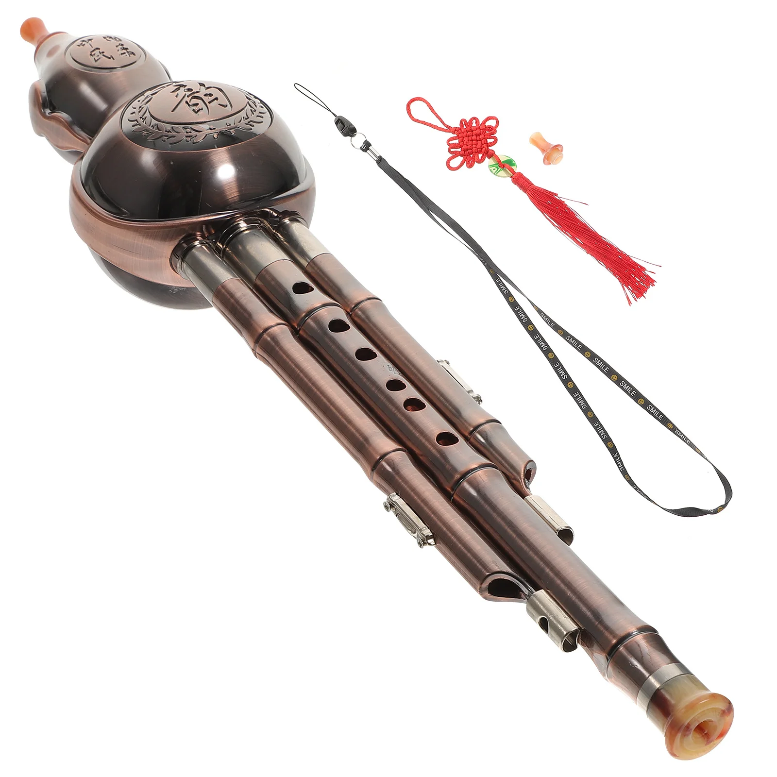 

1 Set Chinese Traditional Cucurbit Flute Pp Made Durable Elegant Bow Knot Pure Sound For Beginners Classical