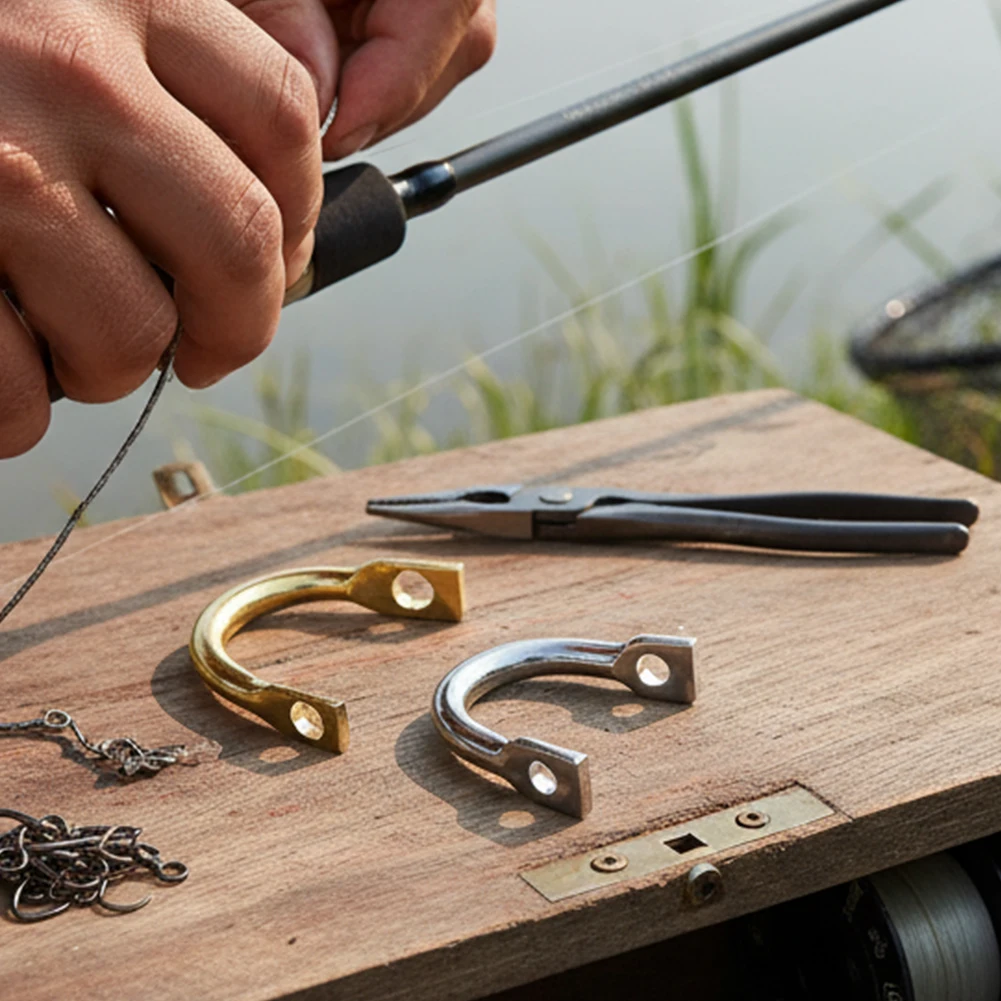 50 قطعة إغراء سبينر U-شكل حلقة النحاس مشبك إغراء أداة معدنية تدور سبينر Clevis الفولاذ المقاوم للصدأ سبينيربايت العين رمادية فاتحة اللون