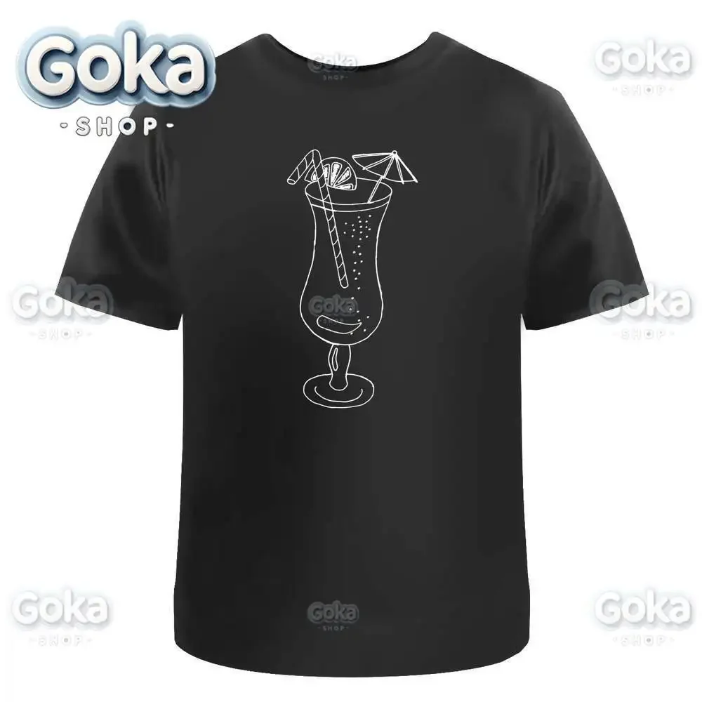 Cute Cocktail Graphic T Shirts Mens Clothing New in Tops & Tees Cotton Women Printed T-shirt Y2K Clothes Cute Funny Tshirt