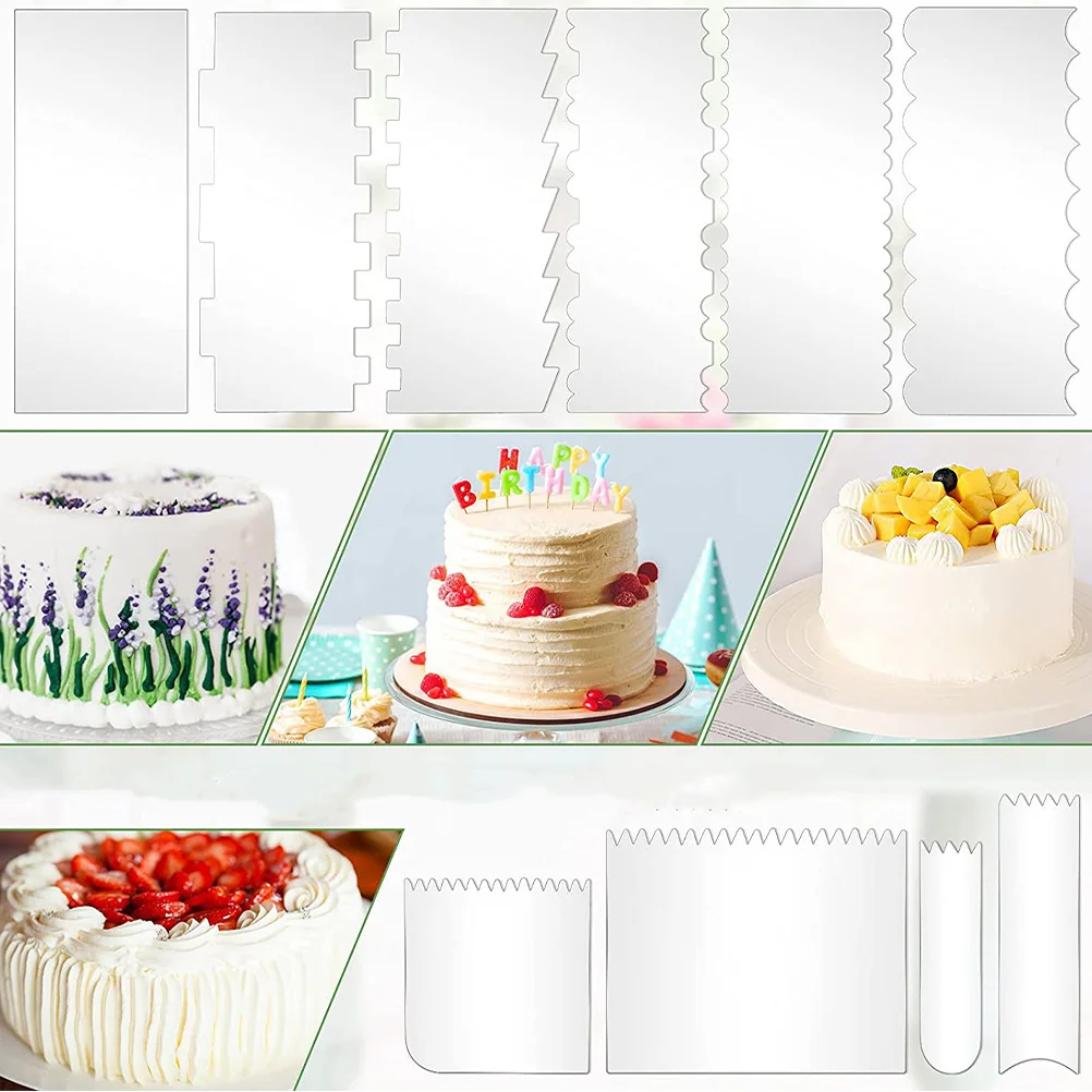 

10pcs Cake Scrapers Acrylic Reusable Baking Tools Kitchen Accessories Shoveling Flour Cutting Dough Making Cake Professional