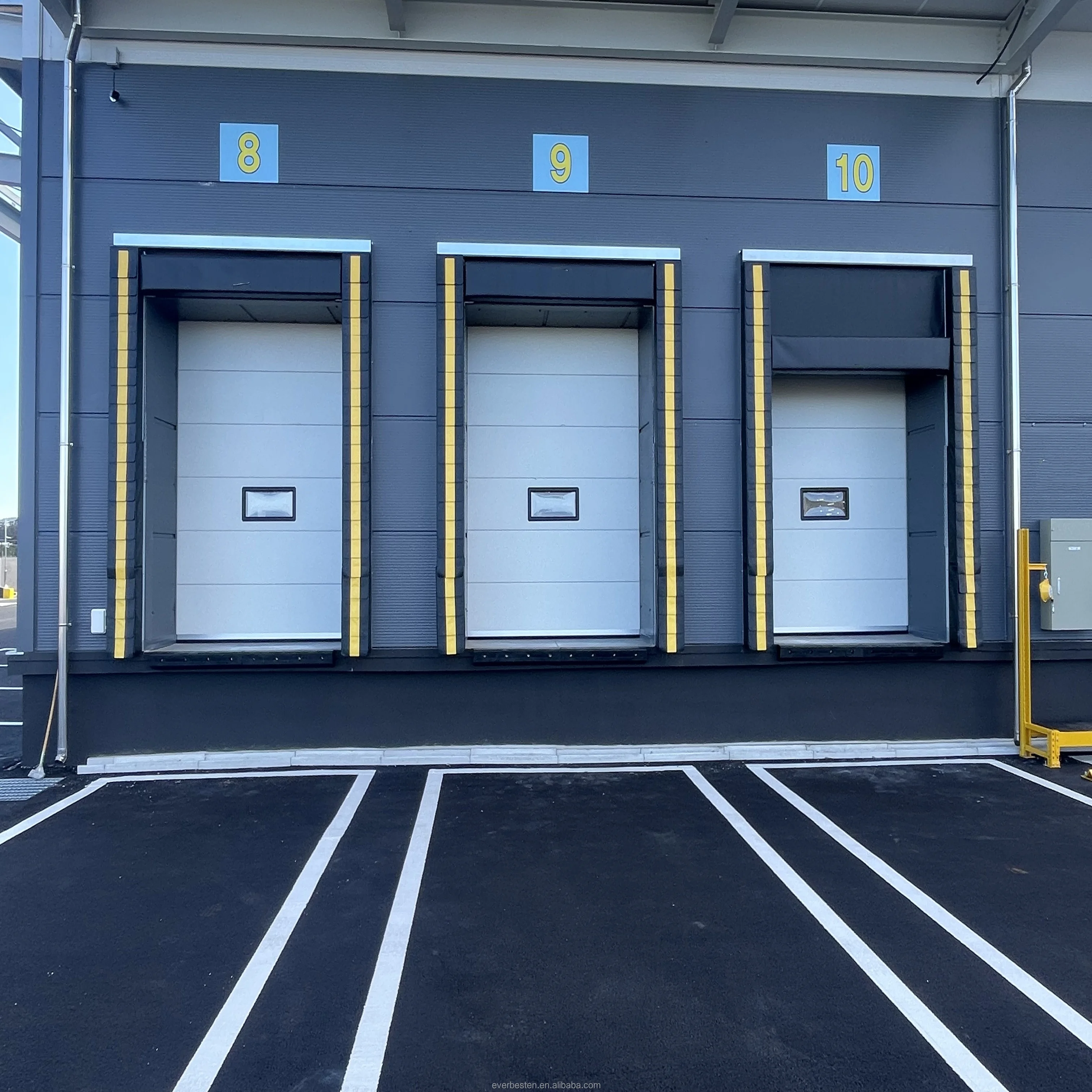 

Wholesale Industrial Automatic Electric Sectional Door with Windows Finished Surface Sliding Door for Warehouses