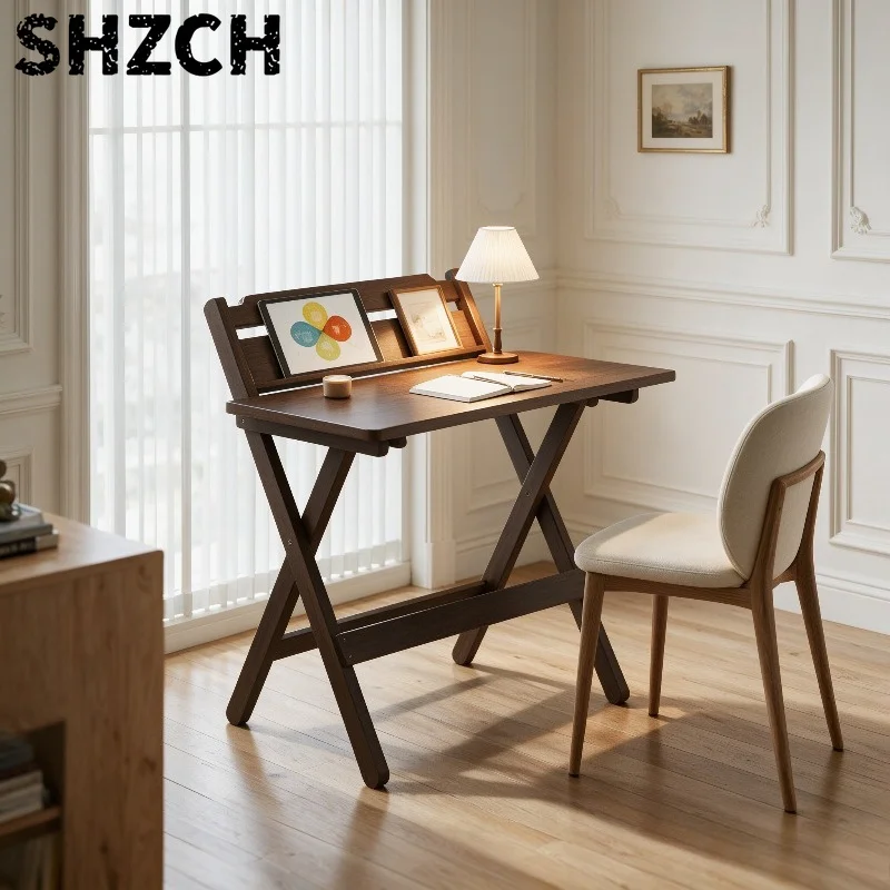 Foldable Mobile Laptop Desk, Tool-free Study Table for Bedside, Space-saving Computer Workstation for Small Apartment.