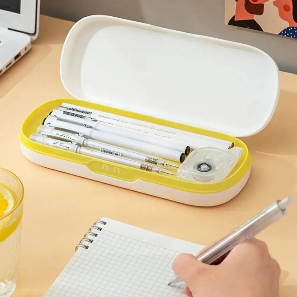 مقلمة سهلة ممتازة لاتخاذ القرطاسية لطيف روبوت الطلاب طبقة مزدوجة القلم اللوازم المدرسية