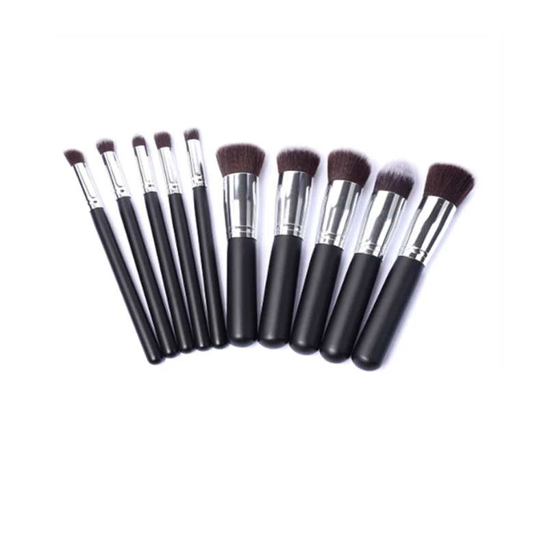 휴대용 짧은 손잡이 뷰티 도구 세트 5개 대형 + 5개 소형 메이크업 브러쉬 재고 있음 컴팩트 화장 브러쉬 키트