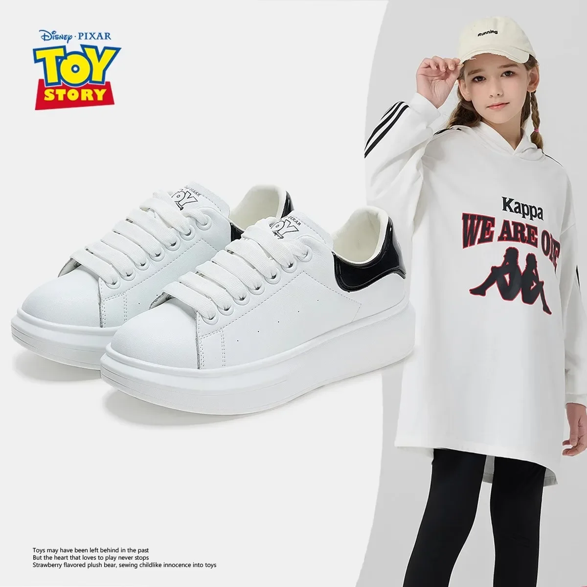 

009-Обувь Disney Strawberry Bear 2025 — кроссовки на платформе для больших девочек, массивная подошва и модный дизайн