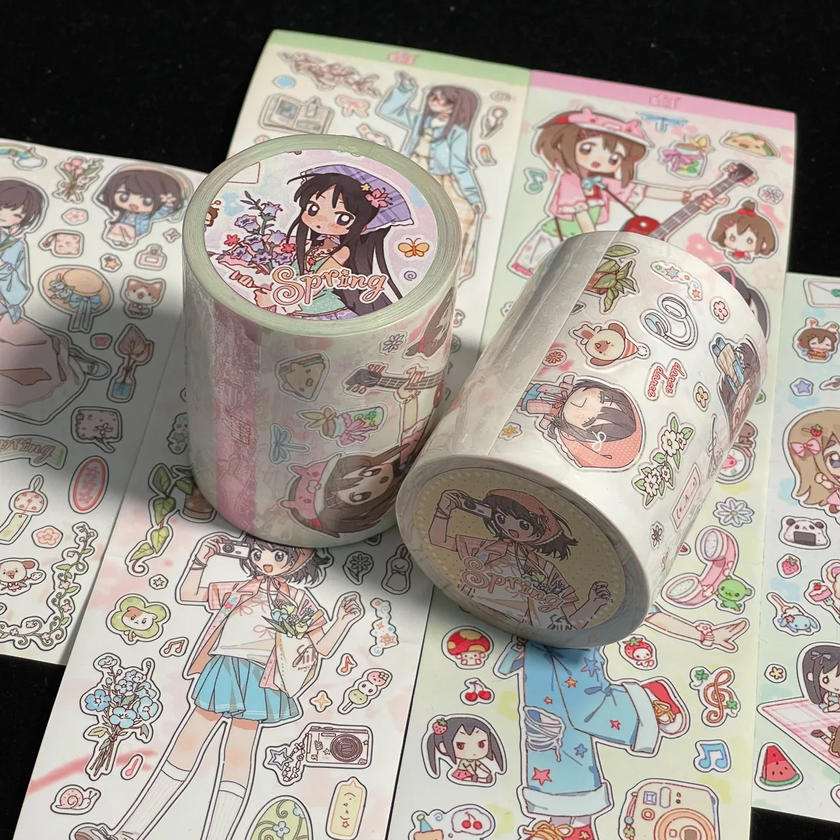 

Kawaii Vintage Character PET Sticker Tape Set - Cute Stickers for Scrapbooking, DIY Phone & Luggage Decoration