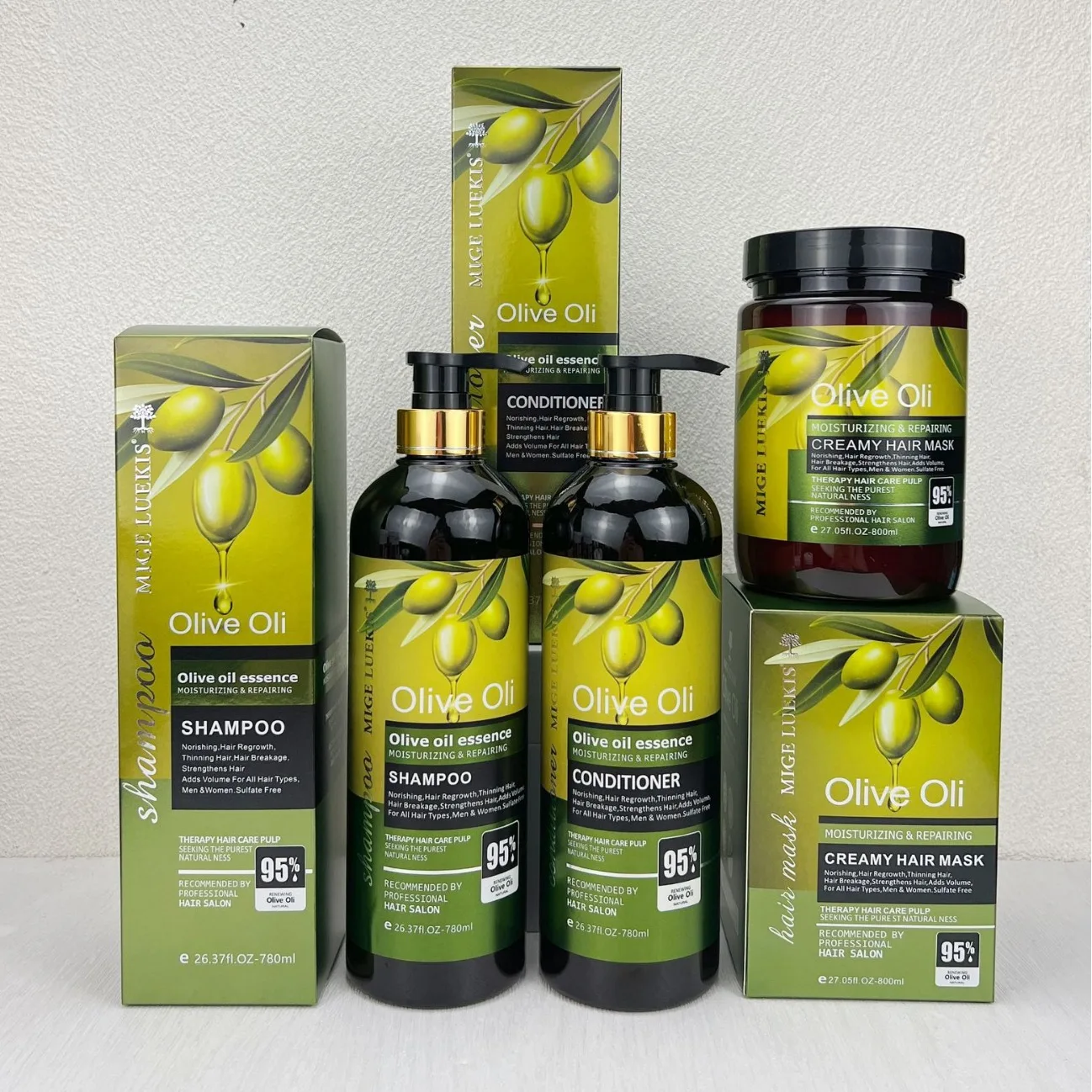 

Набор для мытья и ухода с оливковым маслом, питательный шампунь с эфирным маслом, восстанавливающий кондиционер