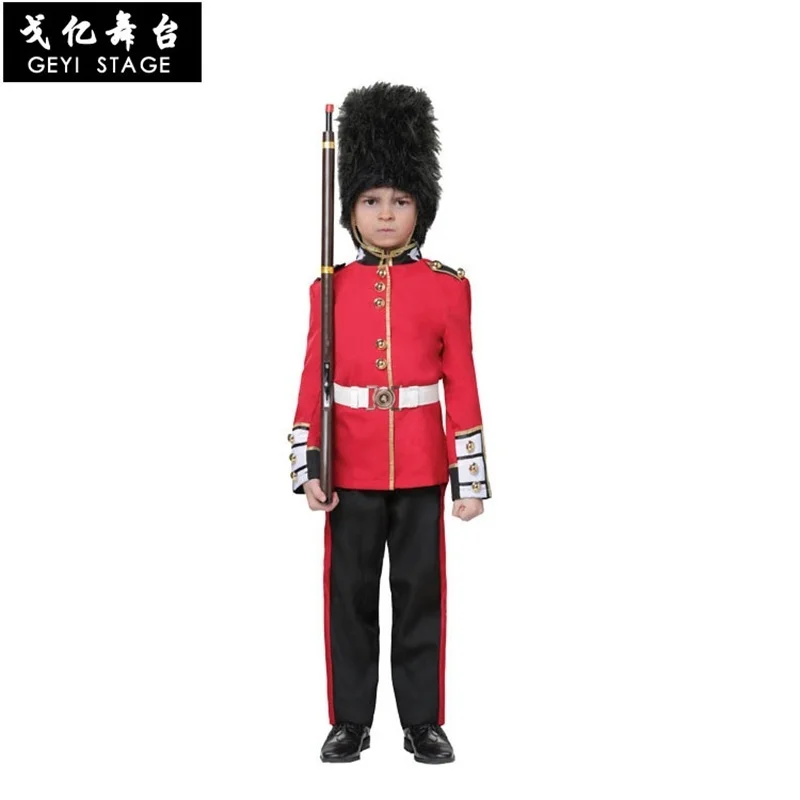 Disfraz de Halloween para niños, uniforme de la Guardia Real Británica, disfraz de soldado americano, uniforme de actuación para fiestas