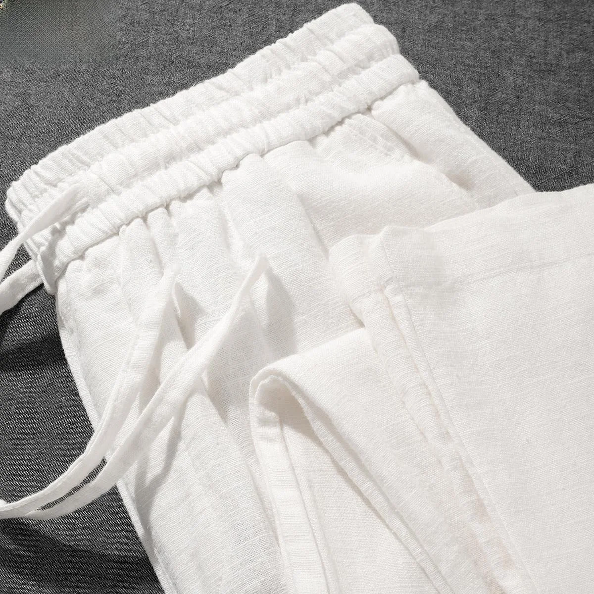 High Quality Breathable Quick Dry Cotton Linen Men's Summer Lightweight Comfortable Cool Feeling Straight Leg Pants