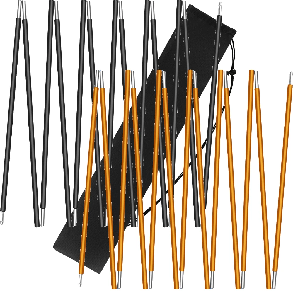 2Pcs Tent Poles Replacement Aluminum Camping Rod Accessories Pre-Assembled Tent Pole Repair Kit